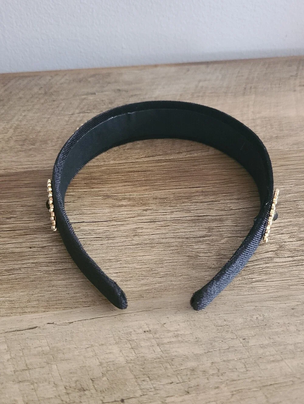 🧿 Evil Eye Jeweled Velvet Black Headband